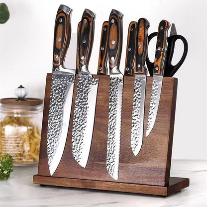 Acacia Wood Magnetic Knife Block