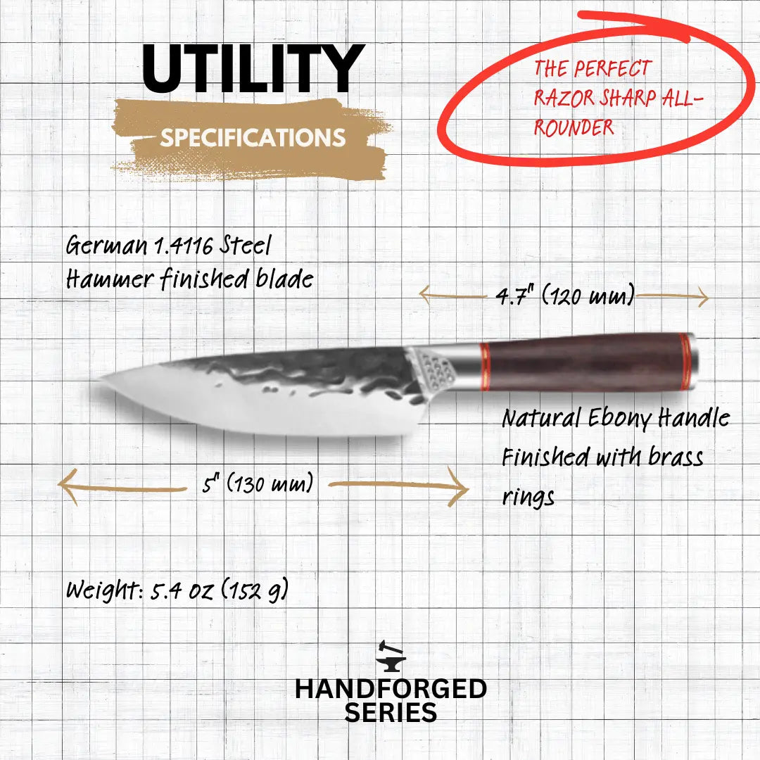 hand-forged knife set japanese utility knife specifications