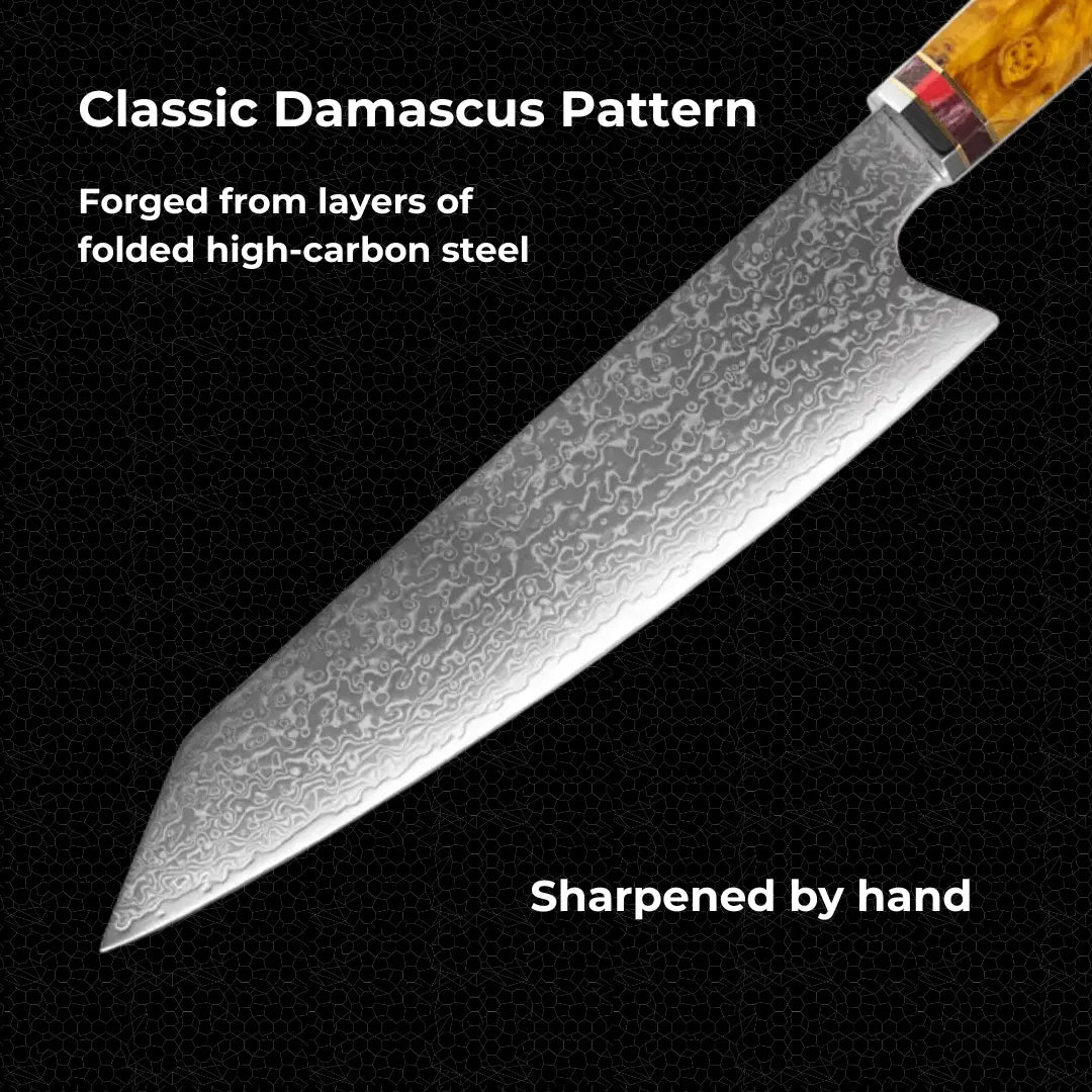 japanese kiritsuke chef knife classic damascus pattern