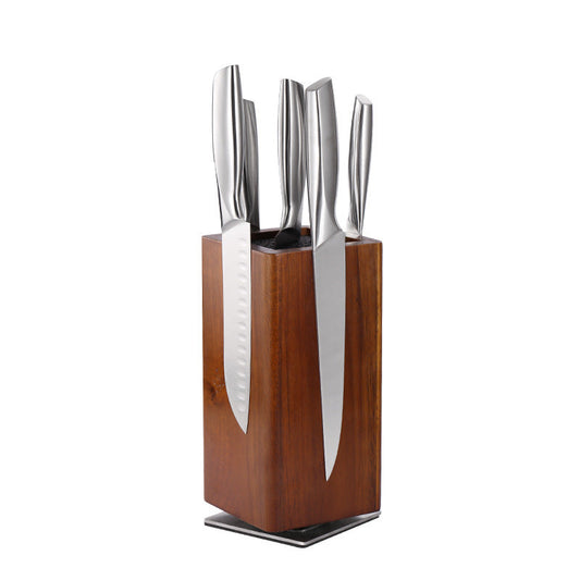 rotating magnetic knife block on white background